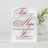 Foi, Espoir, Aimer Carte de Noël en argent (Debout devant)