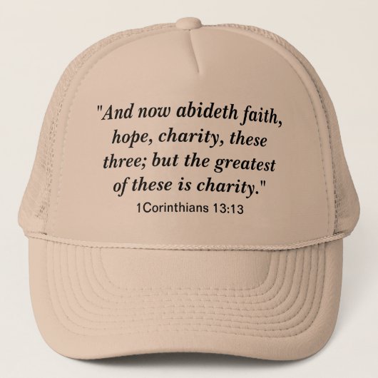 Foi, Espoir, Casquette de charité (Devant)