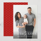 Foi et amour photo religieuse carte de Noël (Devant / Derrière)