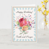 Foi et prière avec fleurs Bonne carte d'anniversai (Fleur jaune)