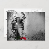 Foi et Rose Mariage Faire-part gothique (Devant / Derrière)