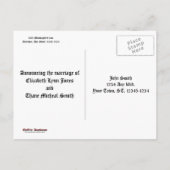 Foi et Rose Mariage Faire-part gothique (Dos)