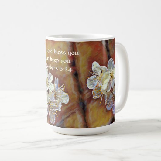 Foi Fleurs de fleurs blanches Mug Cup (Devant droit)