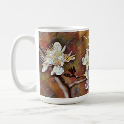 Foi Fleurs de fleurs blanches Mug Cup (Gauche)