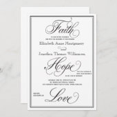 Foi formelle Hope Love Script Faire-part de mariag (Devant / Derrière)