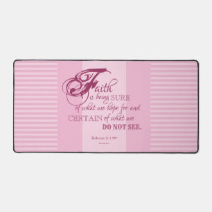 Foi - Hébreux 11:1 Tapis de bureau (Rose)