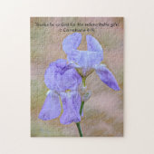 Foi Iris Blue Flower Bible Verse Puzzle (Vertical)
