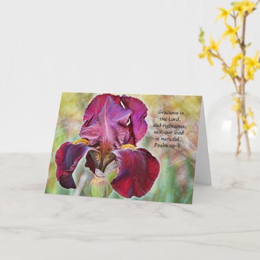 Foi Iris Fleurs Pensées de vous Carte (Fleur jaune)