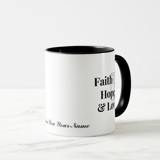 Foi personnalisée Espoir Aimer Dieu bénir vous Mug (Devant droit)