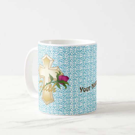 Foi Rose Christian Cross mug (Devant gauche)