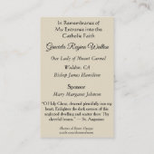 Foi sainte RCIA (100) de profession de cartes de (Dos)