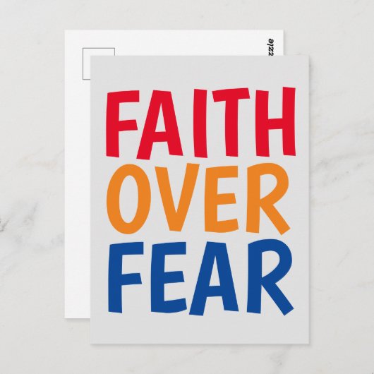 FOI SUR LA PEUR CARTES POSTALES MOTIVÉES (Devant / Derrière)