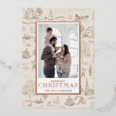 Foil 12 Jours de Noël Toile Carte photo de vacance (Recto)