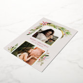 Foil Aquarelle Hiver Verdure Carte photo de vacanc (Rotation)