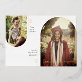 Foil Arch 2 Photo Puis/Maintenant Faire-part de di (Recto)