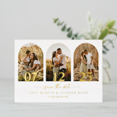 Foil Arch Photo Enregistrer La Date Carte Mariage  (Debout devant)