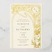 Foil Art Nouveau Arch Foil Invitation (Recto)
