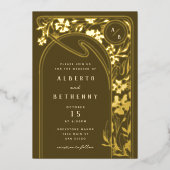 Foil Art Nouveau Arch Foil Invitation (Recto)