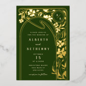 Foil Art Nouveau Arch Foil Invitation (Recto)