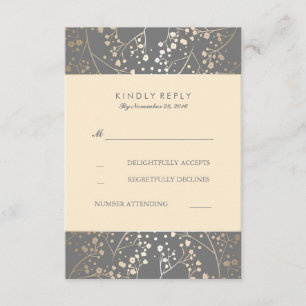 Foil Baby's Breath Wedding Cartes RSVP
