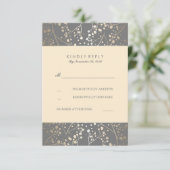 Foil Baby's Breath Wedding Cartes RSVP (Debout devant)