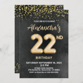 Foil Balloon 22e Invitation d'anniversaire (Devant / Derrière)