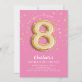 Foil Balloon Floral 8E Invitation anniversaire (Devant)