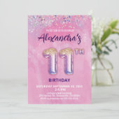 Foil Balloon Invitation 11e anniversaire (Debout devant)
