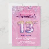 Foil Balloon Invitation 13e anniversaire (Devant)