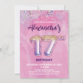 Foil Balloon Invitation 17e anniversaire (Devant)