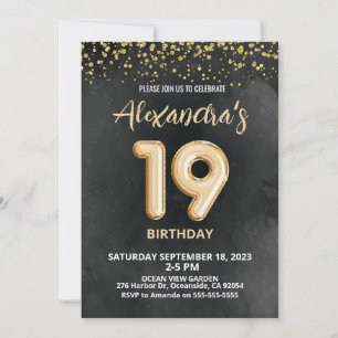 Foil Balloon Invitation 19e anniversaire