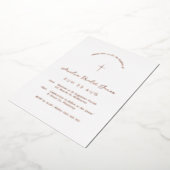 Foil Baptême minimal Christening Cross Invitation (Rotation)
