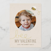 Foil Bee My Valentine Carte photo de vacances - Be (Recto)