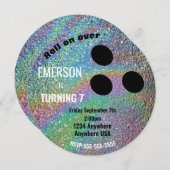 FOIL BOWLING BALL, bowling, Glow-verjaardagsfeestj Kaart (Voorkant / Achterkant)