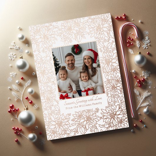 Foil Carte de Noël Modèle Photos Vacances Blanc