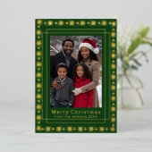 Foil Carte de vacances 2 Photo Famille Noël Vert (Debout devant)
