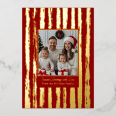 Foil Cartes de Noël Famille Modèle 2 Photos (Recto)