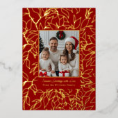 Foil Cartes de Noël Famille Modèle 2 Photos (Recto)