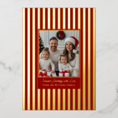 Foil Cartes de Noël Famille Modèle 2 Photos (Recto)
