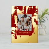 Foil Cartes de Noël Modèle 2 Photo Abstrait Rouge (Debout devant)