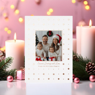Foil Cartes de Noël Modèle 2 Photo Rose Gold