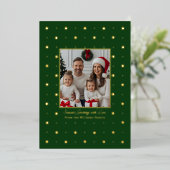 Foil Cartes de Noël Modèle 2 Points verts photo (Debout devant)