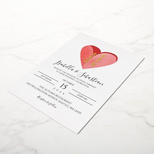 Foil Chinese Wedding Character Invitation (Rotation)