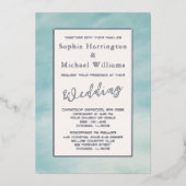 Foil Clouds & Sky Boho Serene Faire-part de mariag (Recto)