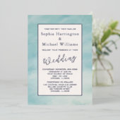 Foil Clouds & Sky Boho Serene Faire-part de mariag (Debout devant)