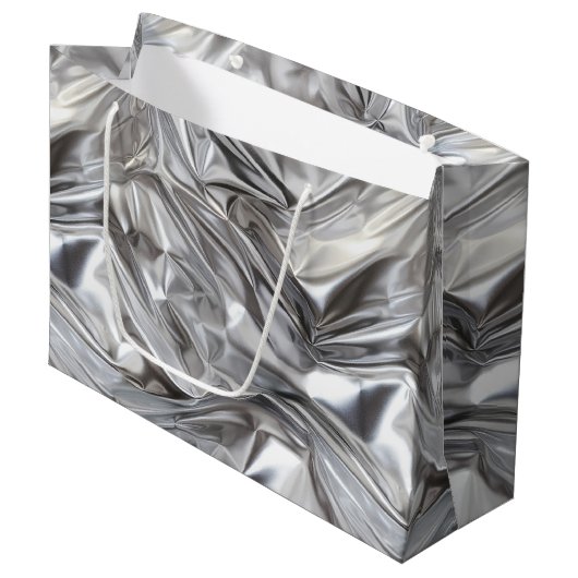 Foil Crinkle Pattern Groot Cadeauzakje (Voorkant Gekanteld)