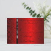 Foil Damask Red Reply Card RSVP Kaartje (Staand voorkant)