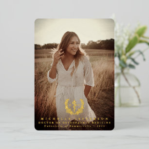 Foil DO Asclepius Graduation Faire-part photo