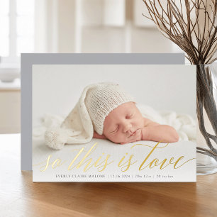 Foil Donc Voici Love Photo Faire-part de naissance