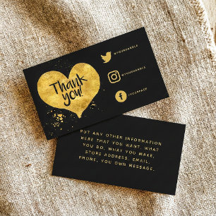 Foil-effect hart Sociale Links kaart voor bestelli